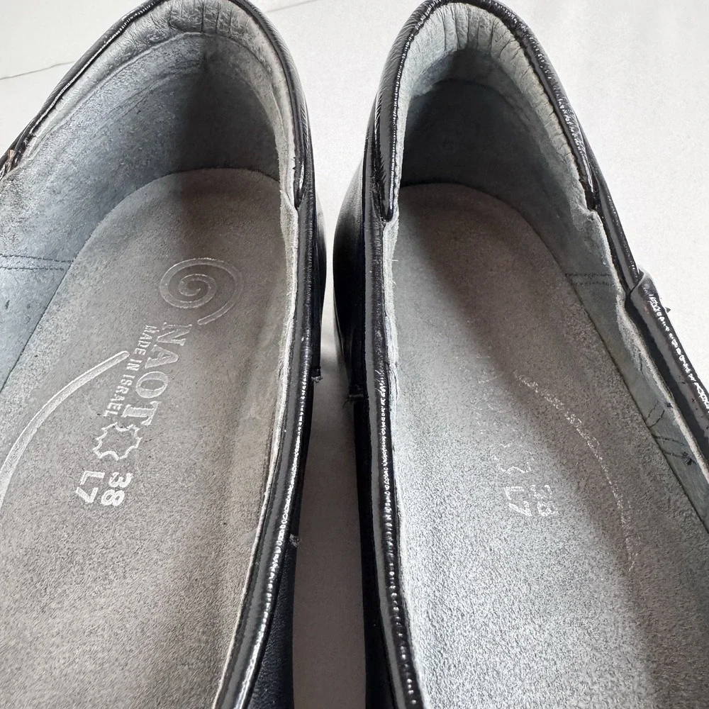 Naot Shoes Womens 38 Casual Slip On Loafers Comfort Black Leather US 7 Flats